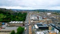 Princes street in Edinburgh - aerial view Royalty Free Stock Photo