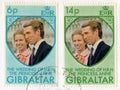 Princess Anne and Mark Phillips Royal Wedding Postage Stamps