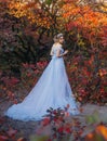 Princess in the autumn garden Royalty Free Stock Photo