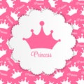 Princess Background with Crown Vector