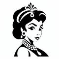 Princess Belle Face Vinyl Decal - Film Noir Style Svg Cartoon Stencils