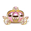 Beautiful princess carriage decorated with pink jewels