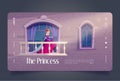 The princess cartoon landing page with royal girl