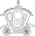 Princess castle carriage decoration sweets jewels cute pictures for girls fairy tale story doodle sketch elements hand drawn Royalty Free Stock Photo