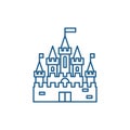 Princess castle line icon concept. Princess castle flat vector symbol, sign, outline illustration.