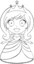 Princess Coloring Page 1 Royalty Free Stock Photo