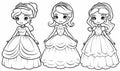 A princess and a princess coloring pages Royalty Free Stock Photo