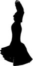 Silhoutte of A Princess Standing Doing A Pose Royalty Free Stock Photo