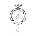 Princess crown mirror doodle frame Royalty Free Stock Photo