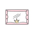 Princess crown mirror doodle frame Royalty Free Stock Photo