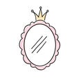 Princess crown mirror doodle frame Royalty Free Stock Photo