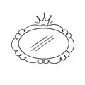 Princess crown mirror doodle frame Royalty Free Stock Photo