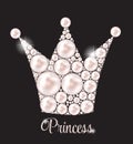 Princess Crown Pearl Background Vector