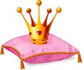 Princess crown on the pink pillow Royalty Free Stock Photo