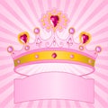 Princess Crown on radial background Royalty Free Stock Photo