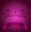 Princess Crown on radial grange background Royalty Free Stock Photo