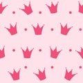 Princess Crown Seamless Pattern Background Vector