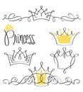 Princess Crown Set/eps Royalty Free Stock Photo