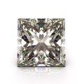 Princess cut diamond. Beautiful shape emerald image with reflective surface. Render brilliant jewelry stock image. Royalty Free Stock Photo