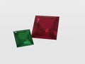 Princess Cut Ruby and Emerald Royalty Free Stock Photo