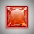 Princess cut ruby illustration Royalty Free Stock Photo