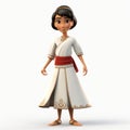 Princess Aladdin 3d Rendering: Dark White And Light Bronze Concept