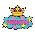 Princess fashion embroidery patch