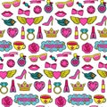 Princess Fashion Patches Seamless Pattern