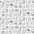 Princess Fashion Patches Seamless Pattern