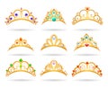 Princess golden tiaras with diamonds