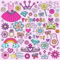 Princess Groovy Notebook Doodles Royalty Free Stock Photo
