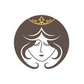 Princess head logo vector illustration concept design