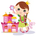 Princess with her castle Royalty Free Stock Photo