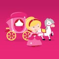 Princess And Horse Drawn Carriage Royalty Free Stock Photo