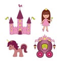 Princess icons Royalty Free Stock Photo