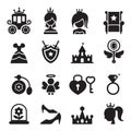 Princess icons Royalty Free Stock Photo