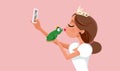 Princess Kissing Frog Virtue Signaling on Social Media Concept Illustration Royalty Free Stock Photo