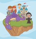 Princess knight dragon witch and fairy design Royalty Free Stock Photo