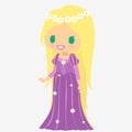 Princess long hair. Girl from the castle. Fairy tale character.