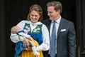 Princess Madeleine of Sweden with Princess Leonore and Chris One