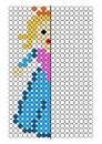 Princess paint the dots symmetry game Royalty Free Stock Photo