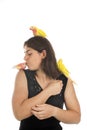 Princess parrot, bourke  and woman Royalty Free Stock Photo