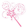 Princess pink magician wand Royalty Free Stock Photo