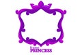 Princess purple frame, cartoon square avatars for graphic design.