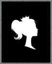 Princess or Queen Profile Silhouette with Crown Royalty Free Stock Photo