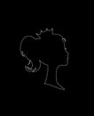 Princess or Queen Profile Silhouette with Crown Royalty Free Stock Photo