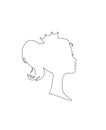 Princess or Queen Profile Silhouette with Crown Royalty Free Stock Photo