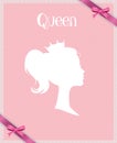 Princess or Queen Profile Silhouette with Crown Royalty Free Stock Photo