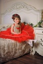 Princess in red dress Royalty Free Stock Photo