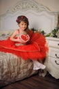 Princess in red dress Royalty Free Stock Photo